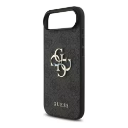   GUESS 4G BIG LOGO szilikon telefonvédő (ütésállóság, bőr hatású hátlap) FEKETE Apple iPhone Air