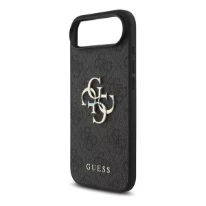 GUESS 4G BIG LOGO szilikon telefonvédő (ütésállóság, bőr hatású hátlap) FEKETE Apple iPhone Air