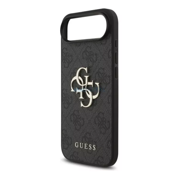 GUESS 4G BIG LOGO szilikon telefonvédő (ütésállóság, bőr hatású hátlap) FEKETE Apple iPhone Air