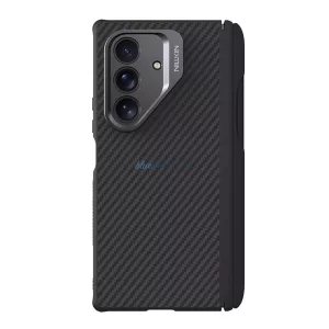 NILLKIN CARBOPROP szilikon telefonvédő (ütésállóság, aramid bevonat, kitámasztó, karbon minta, érintő ceruza) FEKETE Samsung Galaxy Z Fold7 (SM-F966)