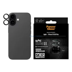   PANZERGLASS HOOPS CERAMIC II kameravédő üveg (9H + segédkeret) FEKETE Apple iPhone 17, iPhone 16 Plus, iPhone 16