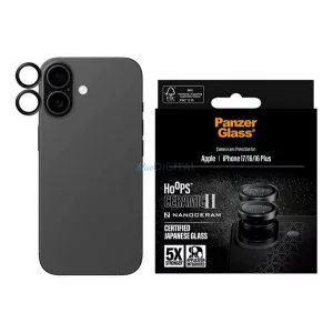 PANZERGLASS HOOPS CERAMIC II kameravédő üveg (9H + segédkeret) FEKETE Apple iPhone 17, iPhone 16 Plus, iPhone 16