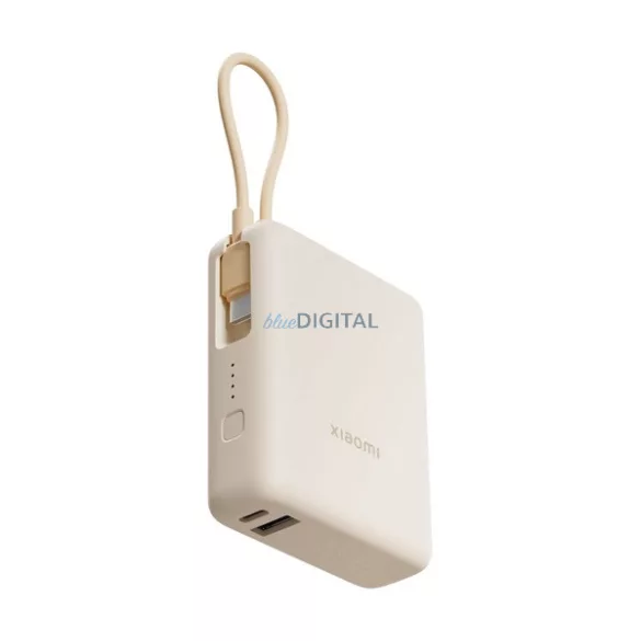 XIAOMI vésztöltő USB+Type-C aljzat (10000mAh, 33W, gyorstöltő, fix Type-C kábel) FEHÉR