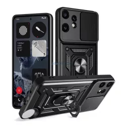   Defender szilikon telefonvédő (ütésállóság, tartógyűrű, kameravédő) FEKETE Nothing CMF Phone 2 Pro