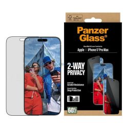   PANZERGLASS 2-WAY PRIVACY ULTRA-WIDE EASYALIGNER képernyővédő üveg (betekintés ellen, karcálló + segédkeret) FEKETE Apple iPhone 17 Pro Max