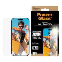   PANZERGLASS ANTI-REFLECTIVE ARMOR EASYALIGNER képernyővédő üveg (tükröződésmentes + segédkeret) ÁTLÁTSZÓ Apple iPhone 16 Pro, iPhone 17