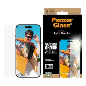 PANZERGLASS ANTI-REFLECTIVE ARMOR EASYALIGNER képernyővédő üveg (tükröződésmentes + segédkeret) ÁTLÁTSZÓ Apple iPhone Air