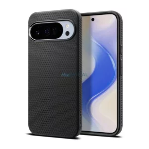SPIGEN LIQUID AIR szilikon telefonvédő (ütésállóság, légpárnás sarok, rombusz, MagSafe) FEKETE Google Pixel 10 Pro XL