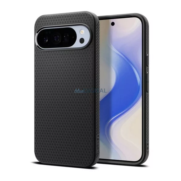 SPIGEN LIQUID AIR szilikon telefonvédő (ütésállóság, légpárnás sarok, rombusz, MagSafe) FEKETE Google Pixel 10 Pro XL