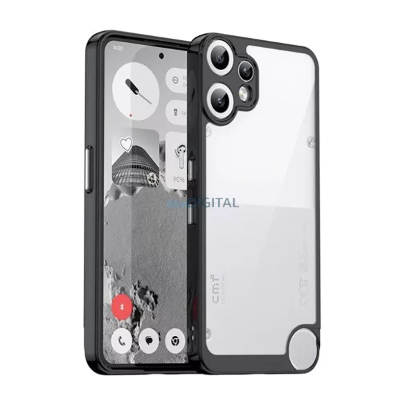 Szilikon telefonvédő (ütésállóság, átlátszó hátlap) FEKETE Nothing CMF Phone 2 Pro