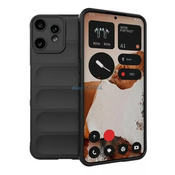 Szilikon telefonvédő (ütésállóság, kameravédő, 3D) FEKETE Nothing CMF Phone 2 Pro