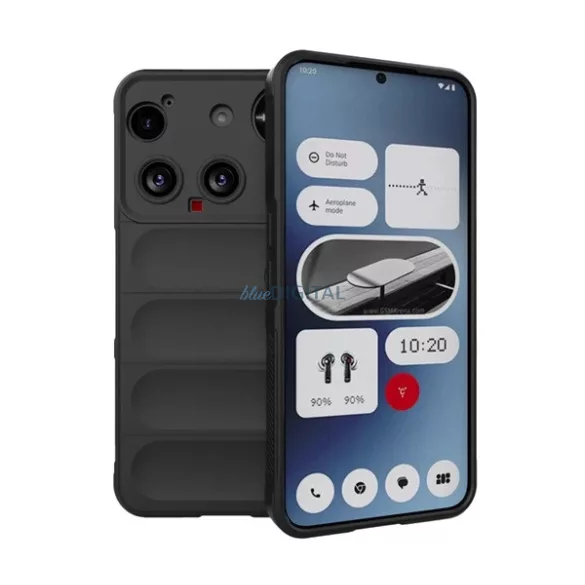 Szilikon telefonvédő (ütésállóság, kameravédő, 3D) FEKETE Nothing Phone (3)
