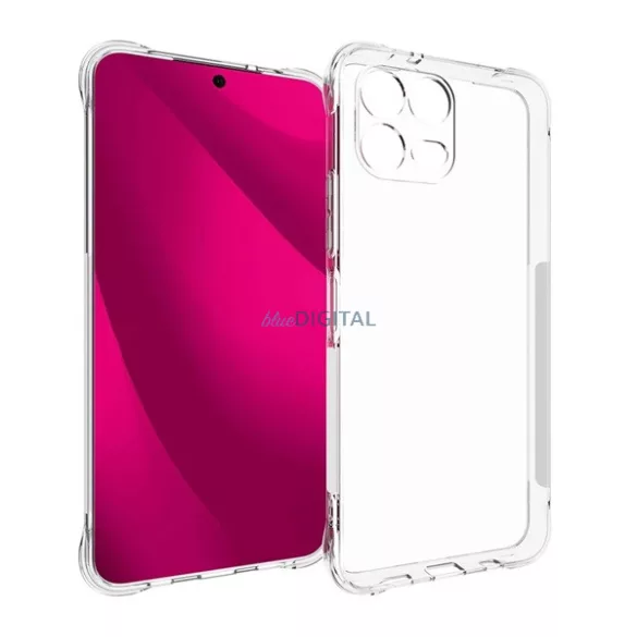 Szilikon telefonvédő (ütésállóság, légpárnás sarok, csúszásgátló felület) ÁTLÁTSZÓ T Phone 3 Pro 5G