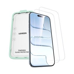   UGREEN SP1142 képernyővédő üveg 2db (2.5D, 0.33mm, 9H + segédkeret) ÁTLÁTSZÓ Apple iPhone Air