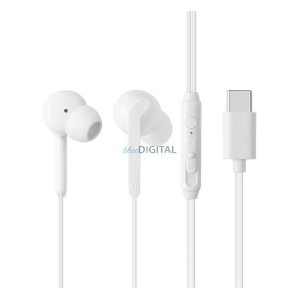 Designed for SAMSUNG fülhallgató SZTEREO (Type-C, mikrofon, felvevő gomb) FEHÉR