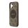 GUESS 4G CIRCLE CLASSIC LOGO szilikon telefonvédő (ütésállóság, textil hátlap, MagSafe) SÖTÉTBARNA Apple iPhone 17