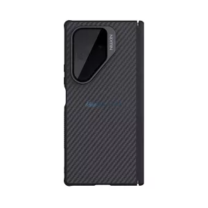 NILLKIN CARBOPROP szilikon telefonvédő (ütésállóság, aramid bevonat, kitámasztó, MagSafe, karbon minta) FEKETE Samsung Galaxy Z Fold7 (SM-F966)