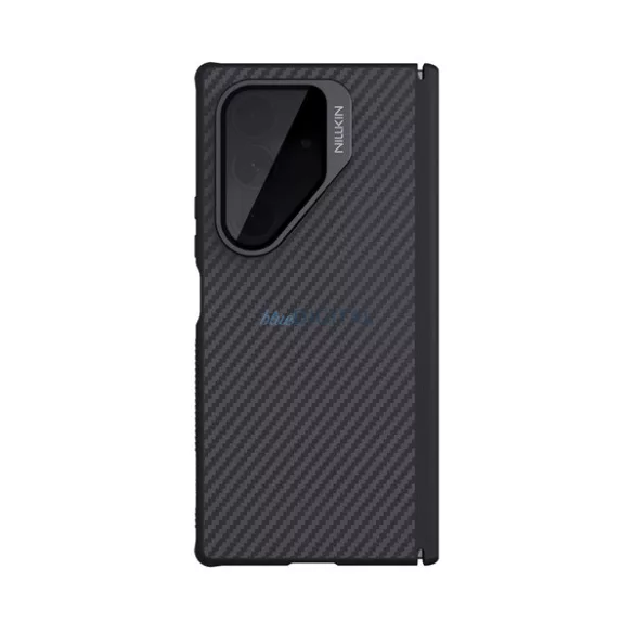 NILLKIN CARBOPROP szilikon telefonvédő (ütésállóság, aramid bevonat, kitámasztó, MagSafe, karbon minta) FEKETE Samsung Galaxy Z Fold7 (SM-F966)