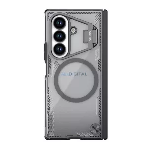 NILLKIN ICEBLADE FOLD szilikon telefonvédő (ütésállóság, kameravédő, kitámasztó, MagSafe) FEKETE Samsung Galaxy Z Fold7 (SM-F966)