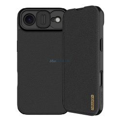   NILLKIN QIN PRO tok álló, bőr hatású (FLIP, oldalra nyíló, kártyazseb, kameravédő) FEKETE Apple iPhone Air