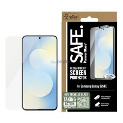   PANZERGLASS SAFE ULTRA-WIDE FIT képernyővédő üveg (3D, extra karcálló, ütésállóság + segédkeret) ÁTLÁTSZÓ Samsung Galaxy S25 FE (SM-S731)