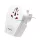 SKROSS utazó töltő USB+Type-C aljzat (250V/2.4A, 20W, EU2 pin - AUS/CH, UK, USA/JPN, CHE, IT, BRA, földelt) FEHÉR