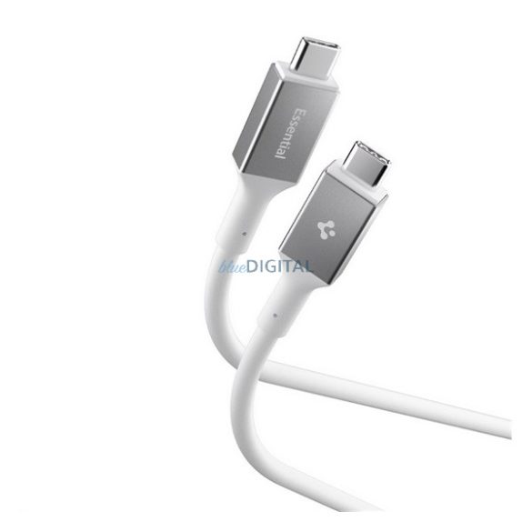 SPIGEN ESSENTIAL EB10010CC adatkábel (Type-C - Type-C, 100W, PD gyorstöltő, 100cm) FEHÉR