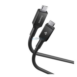 SPIGEN ESSENTIAL EB10010CC adatkábel (Type-C - Type-C, 100W, PD gyorstöltő, 100cm) FEKETE