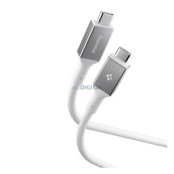   SPIGEN ESSENTIAL EB10020CC adatkábel (Type-C - Type-C, 100W, PD gyorstöltő, 200cm) FEHÉR