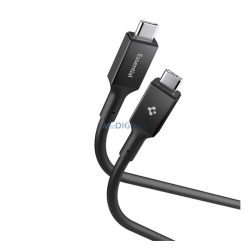   SPIGEN ESSENTIAL EB10020CC adatkábel (Type-C - Type-C, 100W, PD gyorstöltő, 200cm) FEKETE