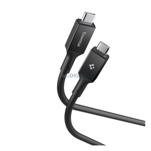 SPIGEN ESSENTIAL EB10020CC adatkábel (Type-C - Type-C, 100W, PD gyorstöltő, 200cm) FEKETE