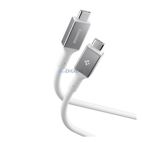 SPIGEN ESSENTIAL EB24012CC adatkábel (Type-C - Type-C, 240W, PD gyorstöltő, 120cm) FEHÉR