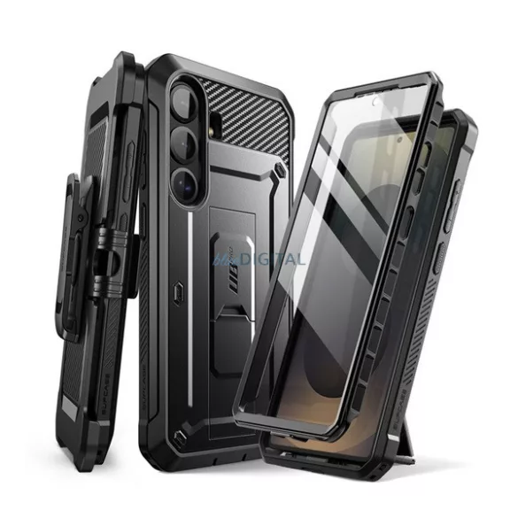 SUPCASE UNICORN BEETLE PRO műanyag telefonvédő (360°-os védelem, erős ütésállóság, műanyag előlap) FEKETE Samsung Galaxy S25 FE (SM-S731)