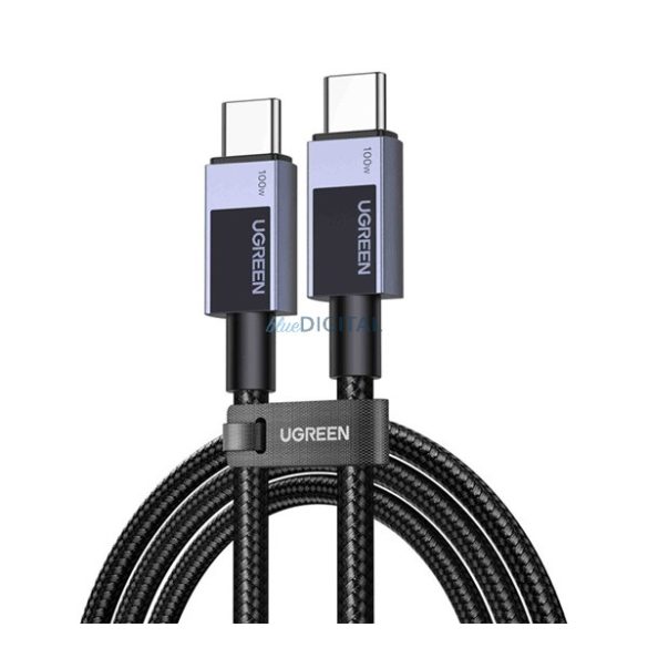 UGREEN L512 adatkábel (Type-C - Type-C, 100W, PD gyorstöltő, 100cm) SÖTÉTSZÜRKE
