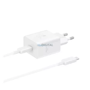 SAMSUNG hálózati töltő Type-C aljzat (45W, PD gyorstöltő + Type-C - Type-C kábel, 180cm) FEHÉR