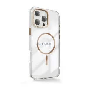 Szilikon telefonvédő (műanyag hátlap, kameravédő, MagSafe, légpárnás sarok) ARANY Apple iPhone Air