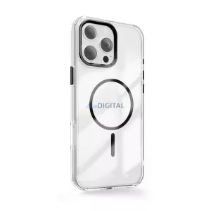 Szilikon telefonvédő (műanyag hátlap, kameravédő, MagSafe, légpárnás sarok) FEKETE Apple iPhone 12 Pro, iPhone 12