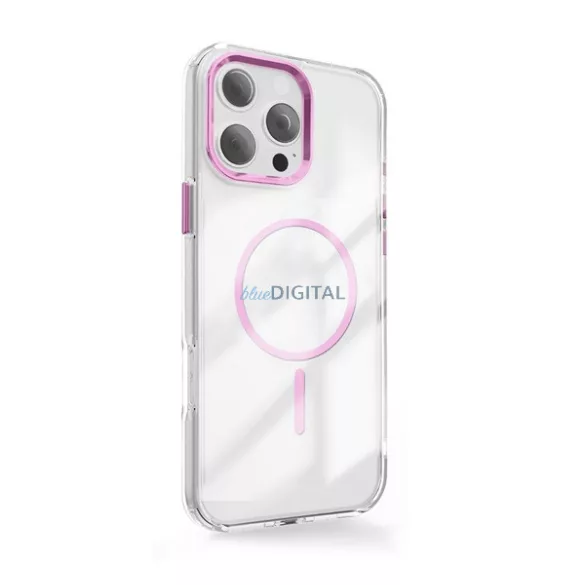 Szilikon telefonvédő (műanyag hátlap, kameravédő, MagSafe, légpárnás sarok) RÓZSASZÍN Apple iPhone Air