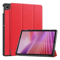   Tok álló, bőr hatású (aktív FLIP, oldalra nyíló, TRIFOLD, asztali tartó) PIROS Lenovo Tab 10.1 (TB-311FU)