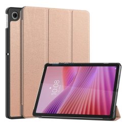   Tok álló, bőr hatású (aktív FLIP, oldalra nyíló, TRIFOLD, asztali tartó) ROZÉARANY Lenovo Tab 10.1 (TB-311FU)
