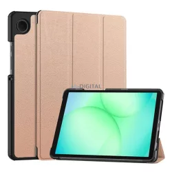   Tok álló, bőr hatású (aktív FLIP, oldalra nyíló, TRIFOLD, asztali tartó) ROZÉARANY Samsung Galaxy Tab A11 LTE (SM-X135), Galaxy Tab A11 WIFI (SM-X130)