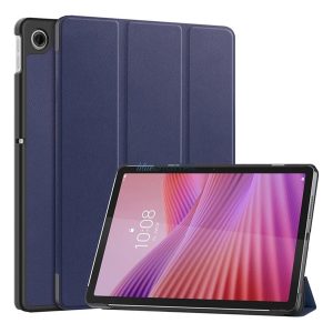 Tok álló, bőr hatású (aktív FLIP, oldalra nyíló, TRIFOLD, asztali tartó) SÖTÉTKÉK Lenovo Tab 10.1 (TB-311FU)