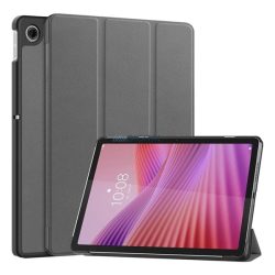   Tok álló, bőr hatású (aktív FLIP, oldalra nyíló, TRIFOLD, asztali tartó) SÖTÉTSZÜRKE Lenovo Tab 10.1 (TB-311FU)