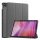 Tok álló, bőr hatású (aktív FLIP, oldalra nyíló, TRIFOLD, asztali tartó) SÖTÉTSZÜRKE Lenovo Tab 10.1 (TB-311FU)