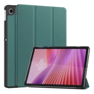 Tok álló, bőr hatású (aktív FLIP, oldalra nyíló, TRIFOLD, asztali tartó) SÖTÉTZÖLD Lenovo Tab 10.1 (TB-311FU)