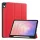 Tok álló, bőr hatású (aktív FLIP, oldalra nyíló, TRIFOLD, asztali tartó, ceruza tartó) PIROS Samsung Galaxy Tab S11 5G (SM-X736B), Galaxy Tab S11 WIFI (SM-X730)