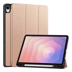   Tok álló, bőr hatású (aktív FLIP, oldalra nyíló, TRIFOLD, asztali tartó, ceruza tartó) ROZÉARANY Samsung Galaxy Tab S11 5G (SM-X736B), Galaxy Tab S11 WIFI (SM-X730)
