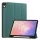 Tok álló, bőr hatású (aktív FLIP, oldalra nyíló, TRIFOLD, asztali tartó, ceruza tartó) SÖTÉTZÖLD Samsung Galaxy Tab S11 5G (SM-X736B), Galaxy Tab S11 WIFI (SM-X730)