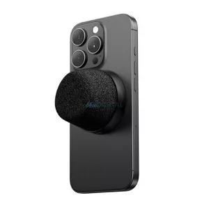 USAMS YC016 bluetooth hordozható hangszóró (v5.3, 500mAh belső akku, MagSafe, LED fény) FEKETE