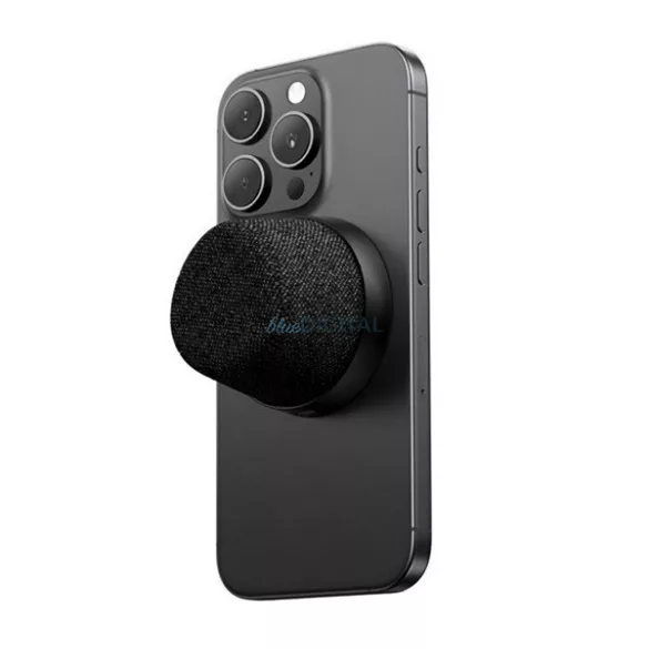 USAMS YC016 bluetooth hordozható hangszóró (v5.3, 500mAh belső akku, MagSafe, LED fény) FEKETE